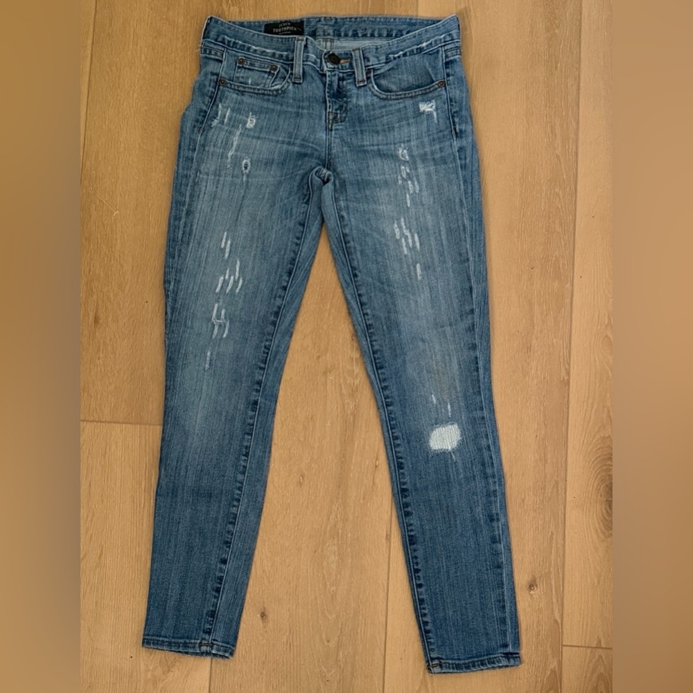 J.Crew Distressed Toothpick Ankle Jeans
